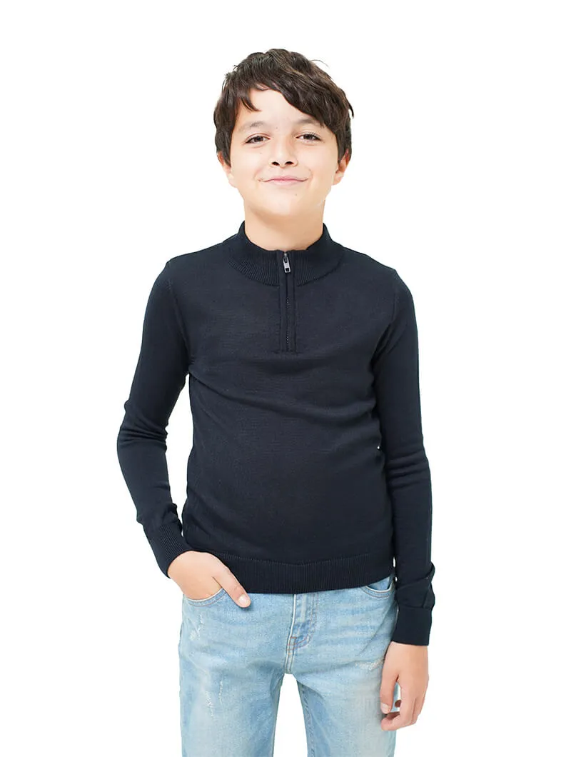 Pull col montant zippé garçon